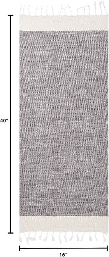 BAY LAUREL Turkish Hand Towel – Pack of 2 | Soft & Absorbent Decorative Towels for Bathroom, Hand, Face, Hair, Gym, Yoga, SPA, Kitchen & Tea | Boho Decor (Beige, Herringbone 16x40 Inches (Set of 2)