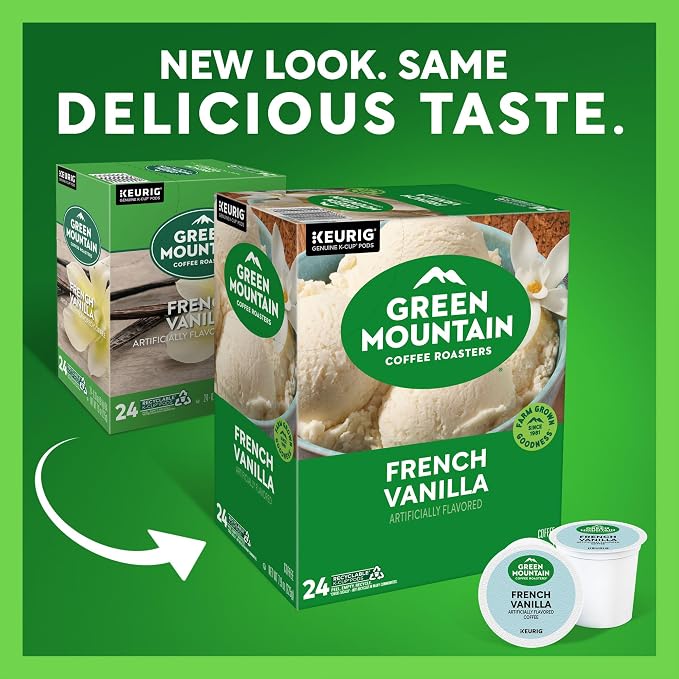 Green Mountain Coffee Roasters French Vanilla Coffee, Keurig Single-Serve K-Cup pods, Light Roast, 96 Count