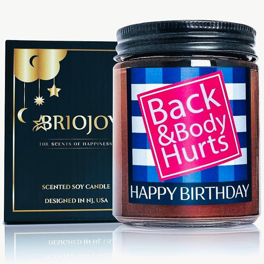 Happy Birthday Candle Gifts for Women Men - Funny Relaxing 30th 40th 50th Birthday Gift for Mom Wife Aunt Son Coworker Boss Best Friend - Sea Salt Jasmine Scented Spa Candle for Stress Relief