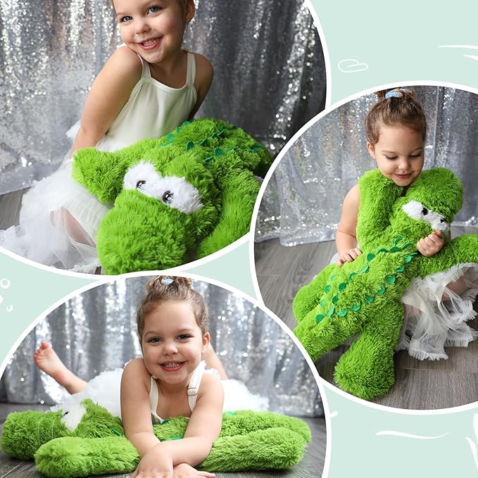Tezituor Alligator Stuffed Animal, 28 inch Large Stuffed Crocodile Plush Toy, Soft Alligator Plush Pillow for Boys Girls