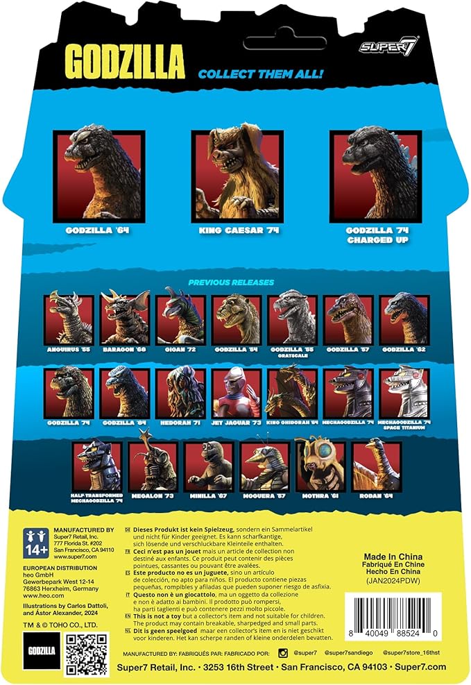 Super7 Toho Godzilla 1974 (Charged Up) - 3.75" Toho Godzilla Action Figure Classic Movie Collectibles and Retro Toys