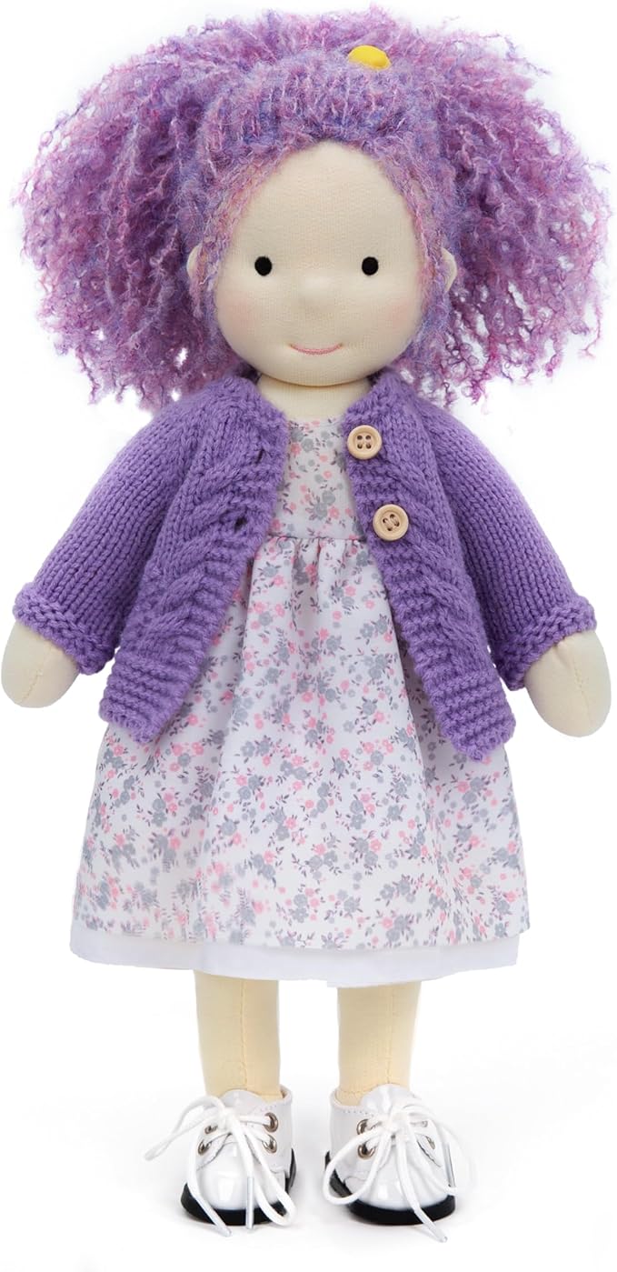 Handmade Waldorf Doll - Fruzie 12", Soft Girl Rag With Cute Stuffed Plush, Ideal First for Babies & Toddlers