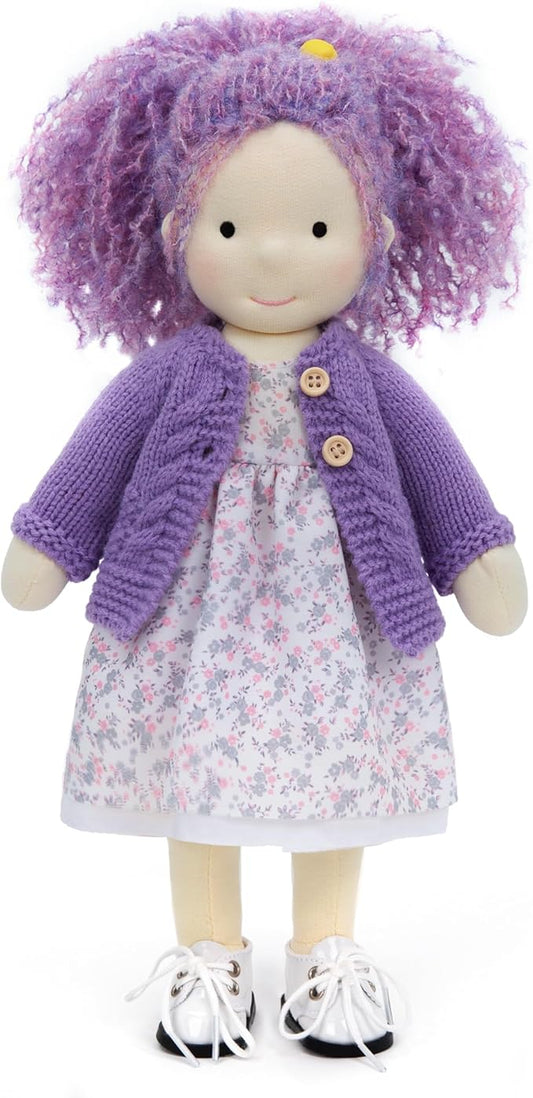 Handmade Waldorf Doll - Fruzie 12", Soft Girl Rag With Cute Stuffed Plush, Ideal First for Babies & Toddlers