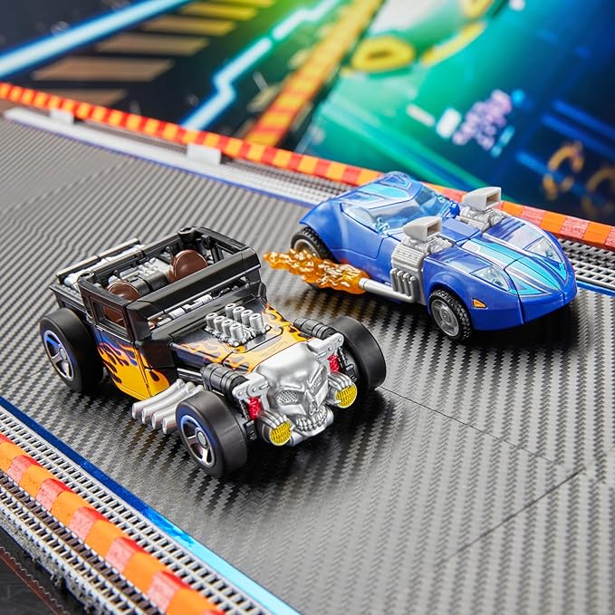 TRANSFORMERS Collaborative Hot Wheels x Bone Shaker, Deluxe Class 5-Inch Robot Action Figure Converts to Car, Car Toys for Ages 8+