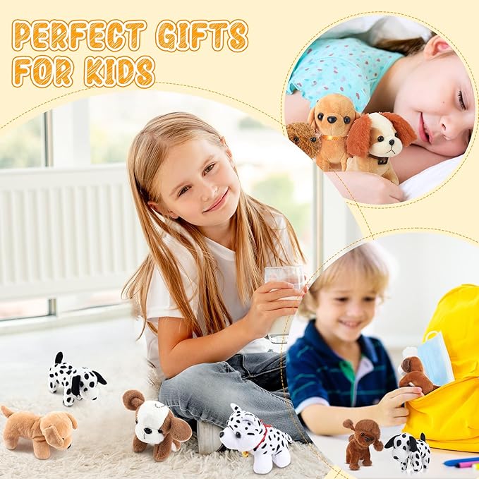 Sosation 20 Pcs Mini Stuffed Animal Dog Bulk Adopt a Puppy Favors Soft Puppy Gift Party for Kids Graduation Birthday Party Charity Donation Classroom Goodie Stuffer (Pretty Style,Multicolor)
