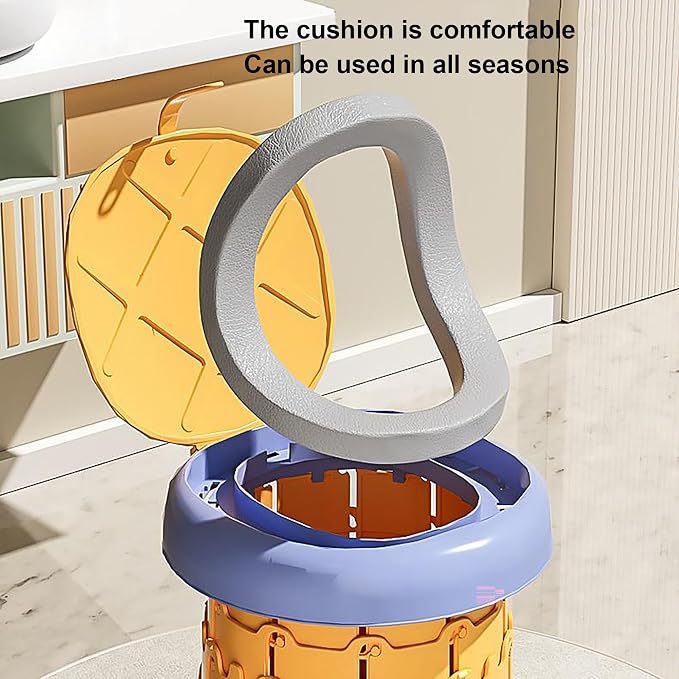 PVC Portable Potty, Children's Foldable Toilet, Baby Travel Urinal (Yellow)