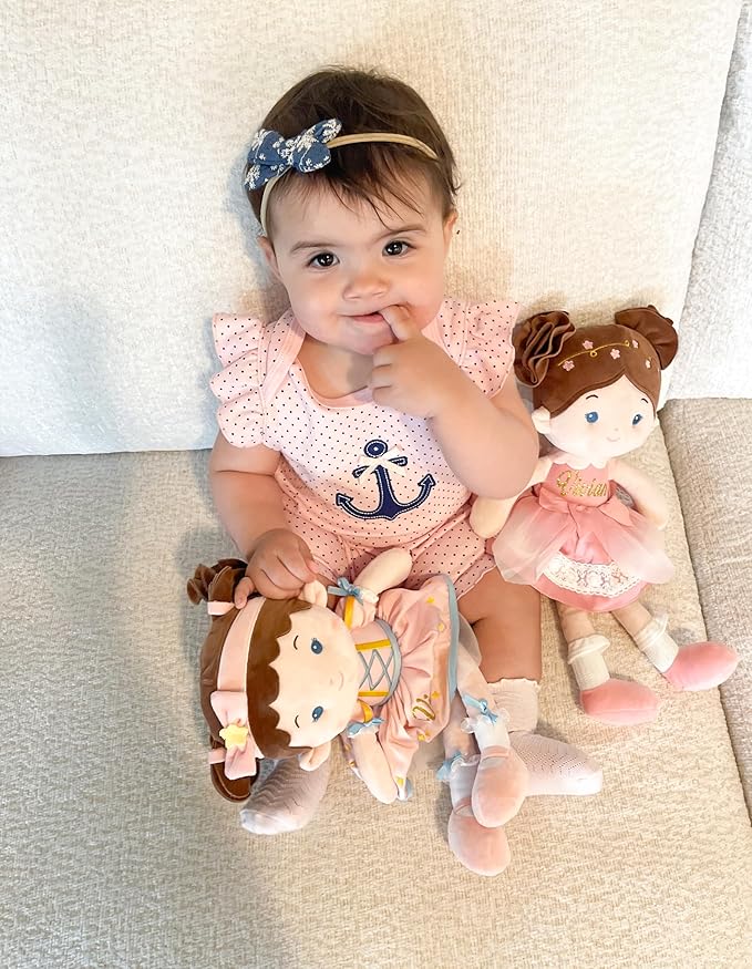 Soft Baby Doll Toys (16''), My First Baby Rag Doll for 1 Year-Old Girl Birthday Gift, Christmas Plush Toys Gift for Toddler Kids Infants-Princess Twinkle