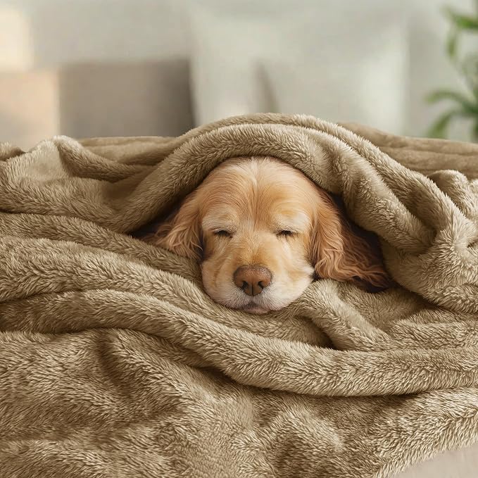 Exclusivo Mezcla Fuzzy Plush Fleece Bed Blanket Queen Size, Brown | 90x90 Inches, Super Soft and Cozy Bed Blanket, Fluffy Decorative Bedding for Livingroom, Bedroom, All Season