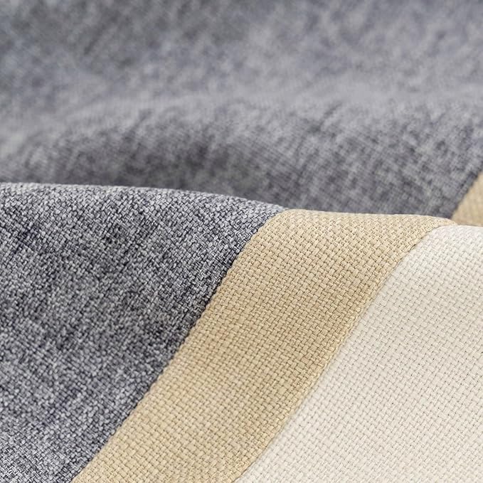 Patchwork Pillow Cover 20x20 Inch Luxury Cotton and Linen Cushion Cover Square Pillowcover for Couch Bedroom Living Room, Gray