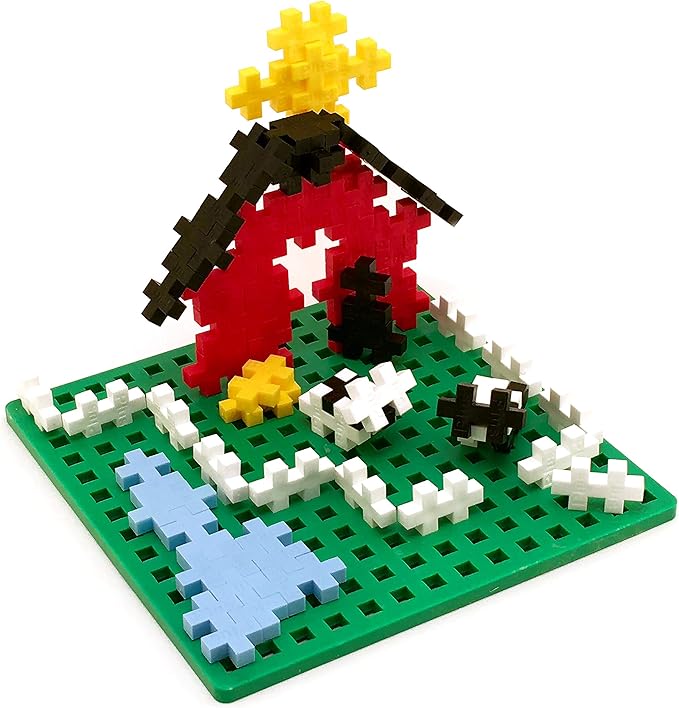 PLUS PLUS – Green Baseplate Duo – Base Accessory for Building and displaying Creations, 4.5 X 4.5 inches, Construction Building STEM | STEAM Toy for Kids