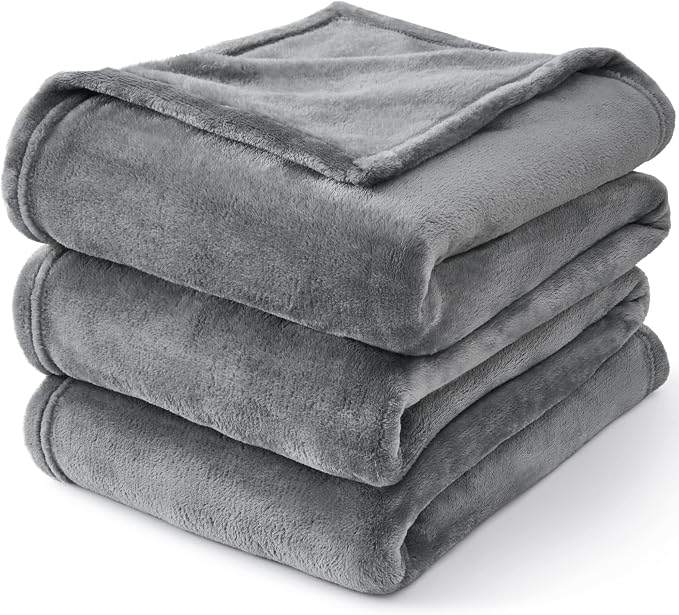 BEDELITE Fleece Blanket Soft Plush Throw for Couch Grey 50"x60" | Ultra Soft Fleece, Plush Microfiber, Lightweight Warmth, All Season Comfort, Fade Resistant, Machine Washable, Couch Sofa Bed
