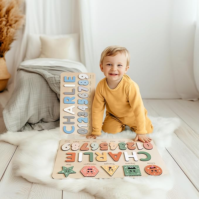 Custom Wooden Name Puzzle, Toddler Toys, Baby Girl Gifts, Gift for Kids, 1st Birthday Gift, Unique New Baby Gifts, Wooden Puzzle
