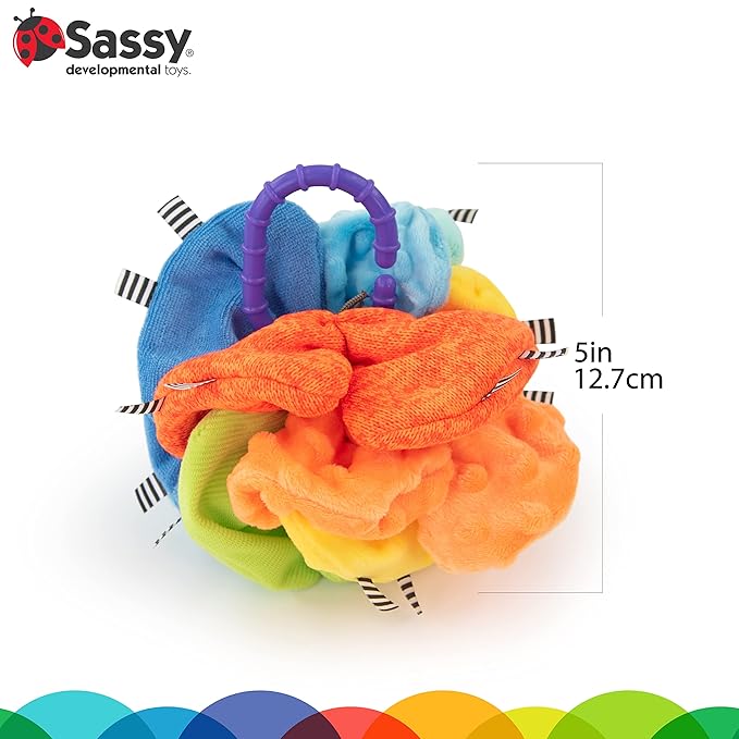 Sassy Crinkle Ball, Sensory Toy, 3+ Months (Pack of 6)