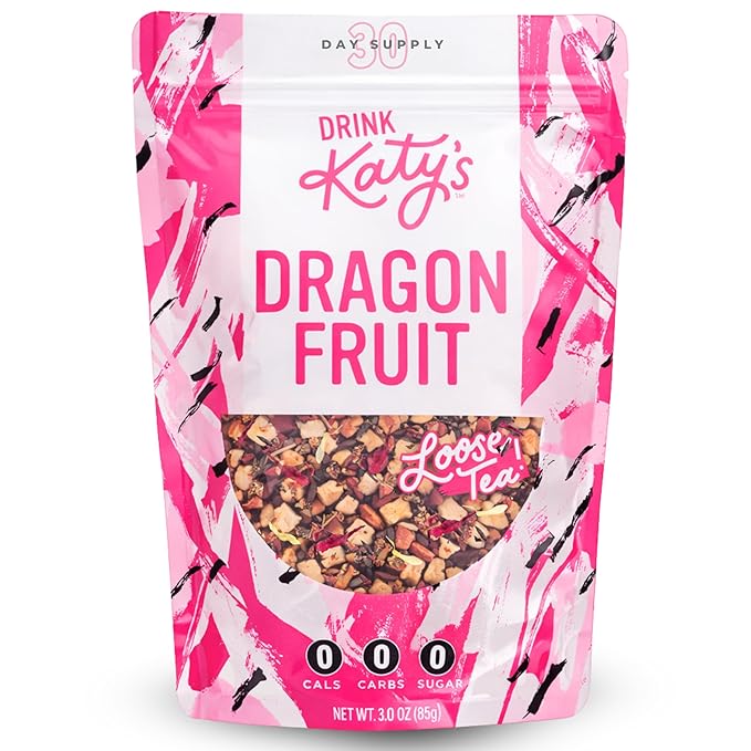 Katy’s Dragonfruit Loose Leaf Tea - Hibiscus, Dragonfruit & Pineapple - Premium Herbal Fruit Tea, Caffeine-Free, Sugar Free - Hot or Iced Tea - 30+ Cups - Woman-Owned