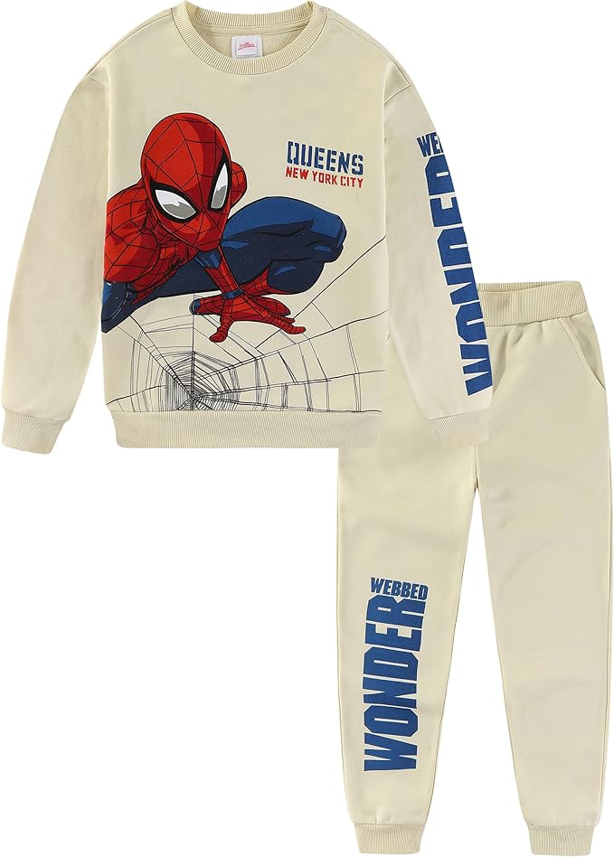 Marvel Spider-Man Boys 2 Piece Sweatshirt and Pant Sets for Toddlers and Big Kids