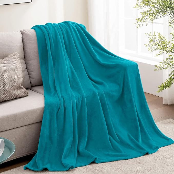 BEDELITE Fleece Blanket Soft Plush Throw for Couch Teal Blue 50"x60" | Ultra Soft Fleece, Plush Microfiber, Lightweight Warmth, All Season Comfort, Fade Resistant, Machine Washable, Couch Sofa Bed