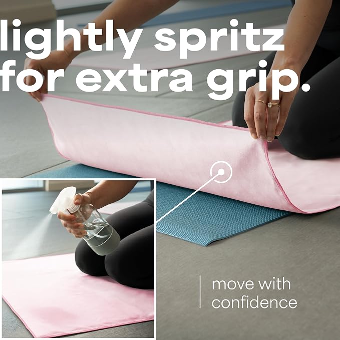 S&T INC. Aura Microfiber Yoga Mat Towel, Quick Dry Towel, Soft and Absorbent for Gym, Pilates, and Hot Yoga Mat, 1 Pack, 26.5 inches x 72 inches, Pink