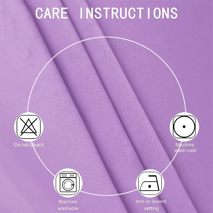 LEMOMO Lavender Blackout Curtains 52 x 54 Inch Length/Set of 2 Curtain Panels/Thermal Insulated Room Darkening Blackout Curtains for Bedroom