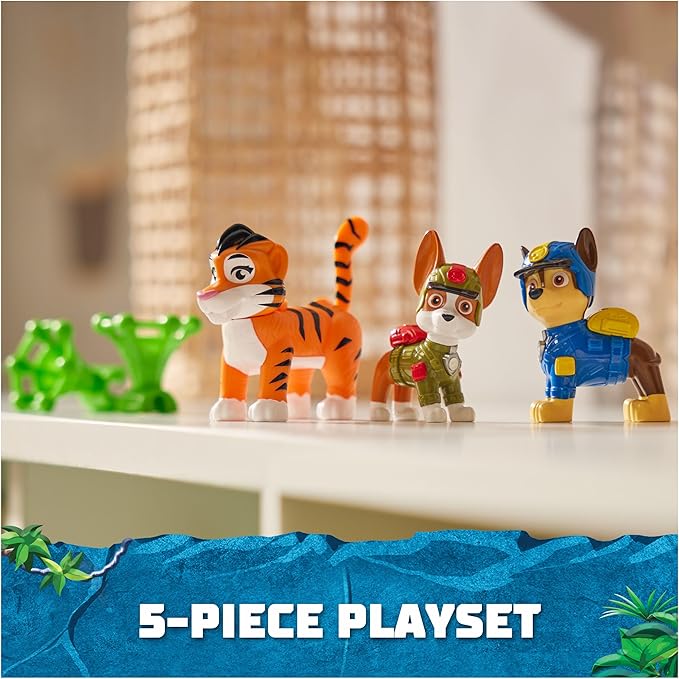 Paw Patrol: Jungle Pups Chase, Tracker & Tiger Action Figures with Projectile Launcher, Kids Toys for Boys and Girls Ages 3 and Up