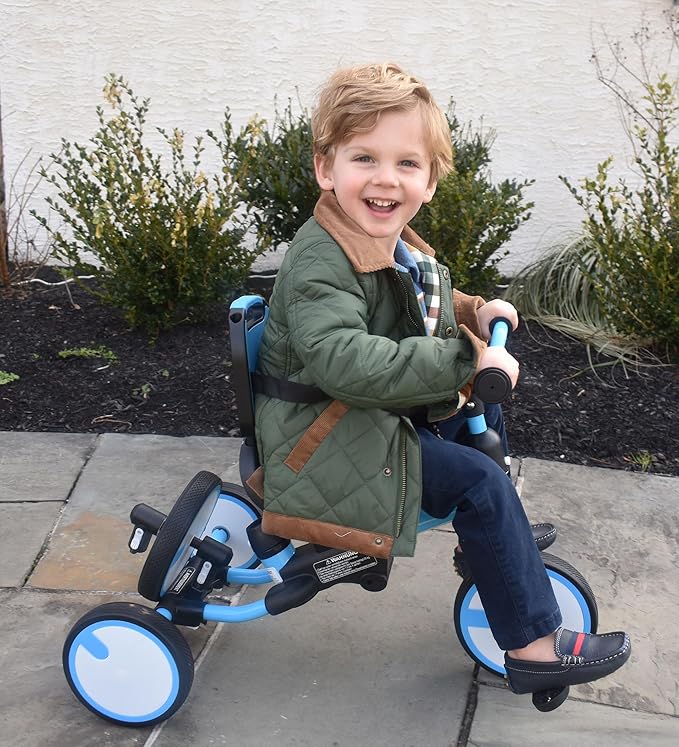 besrey Toddler Bike 1-3 Years Old,Toddler Tricycle with Spare Wheel,5 in 1 Kids Trike with Push Handle,Backrest and Safety Belt,Balance Bike 1+ Year Old,Birthday Gift and Toy for Boys and Girls
