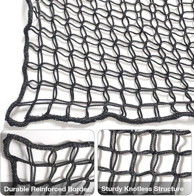 Jalunth Kids Playground Play Safety Net - Climbing Cargo Net Treehouse Accessories Outdoor Equipment Set Double Layers Heavy Duty Backyard Net Bridge for Tree House Tree Fort Back Yard (9.8' x 9.8')