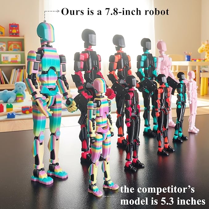 T13 8 inches Large Action Figure (Assembly Completed) Dummy 13 Titan 13 Poseable Collectible Highly Detailed Sculpting & Accessories for Display and Play (Black Orange)