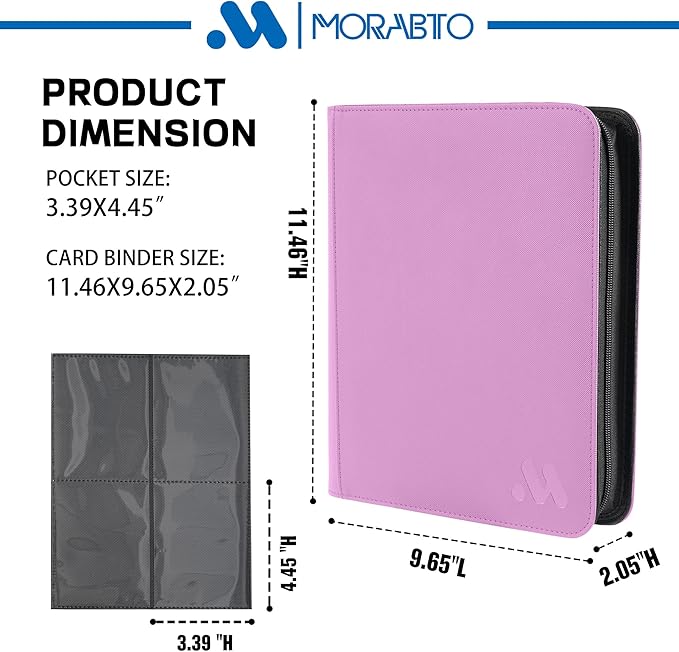 Top Loader Binder, Holds 128 Top Loaders,4 Pocket Top Loader Binders for 3" x 4" Rigid Cards,Card Album Folder for Hard Plastic Top Loaders