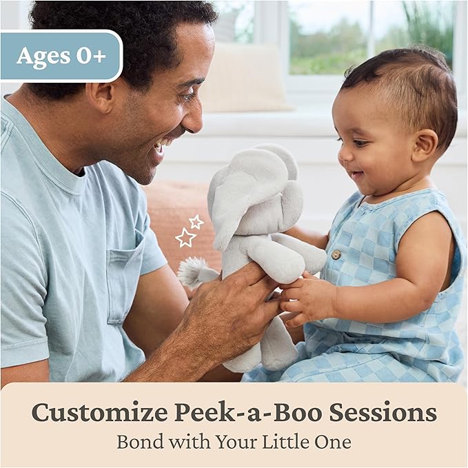 GUND Baby Peek-a-Boo Flappy Elephant Plush, Elephant Stuffed Animal, Baby Toy for Ages 0 and Up, Gray, 7" (Batteries Not Required)