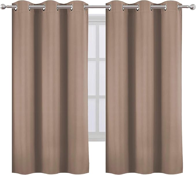 LEMOMO Cappuccino Thermal Blackout Curtains/38 x 63 Inch/Set of 2 Panels Room Darkening Curtains for Bedroom