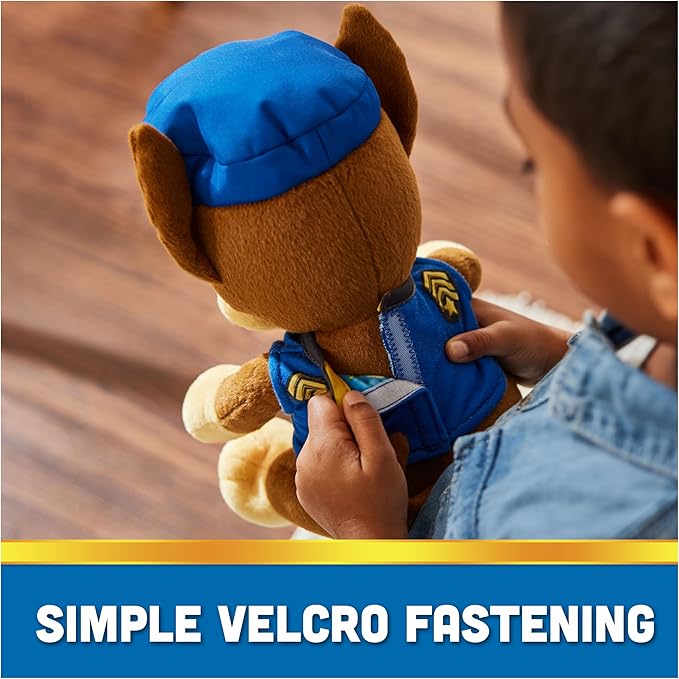 Paw Patrol, Bedtime Plush Chase, 10-Inch Stuffed Animal with Reversible Outfit, Kids Toys for Boys & Girls Ages 3 and Up