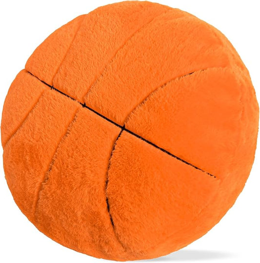Wepop 18in Fluffy Basketball Plush Pillow, Soft Basketball Pillows, Sports Ball Plush Pillow Stuffed Toy Room Decoration and Gifts for Kids, Boys, Girls, Basketball Fans