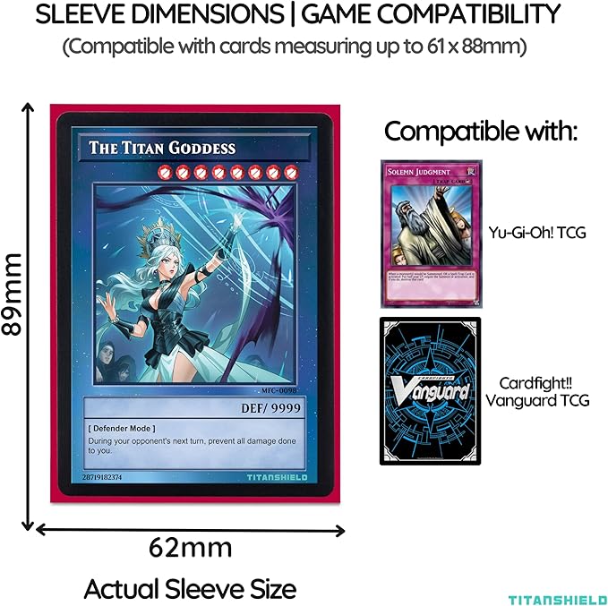 TitanShield (150 Sleeve) Colored Small Japanese Sized Trading Card Sleeves Deck Protector for Yu-Gi-Oh, Cardfight!! Vanguard & More (Viva Magenta)