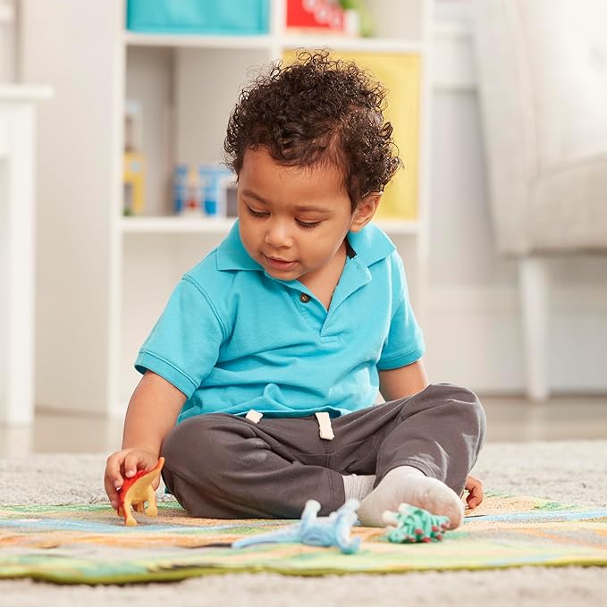Melissa & Doug Prehistoric Playground Dinosaur Activity Rug (39 x 36 inches) - 4 Toy Animals