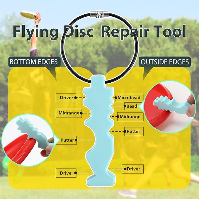 Repair Tool for Disc Golf, Flying Disc Maintenance Accessory for Training and Competition, Scratch Stains Fix Tool, Practical Gift for Golf Players Flying Sport Enthusiasts