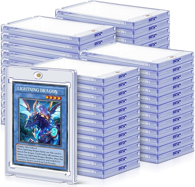 100 ct Magnetic Card Holders for Trading Cards, 35 pt Hard Cards Sleeves Case Fit for MTG Cards, Standard Cards, Sports Cards, Baseball Cards