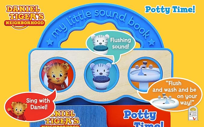 Little2Big 81SLOW 000 Toilet Seat with Built-In Potty Training Seat, Slow-Close & Daniel Tiger's Potty Time! Children's Toilet Training Sound Book for Daniel Tiger Fans