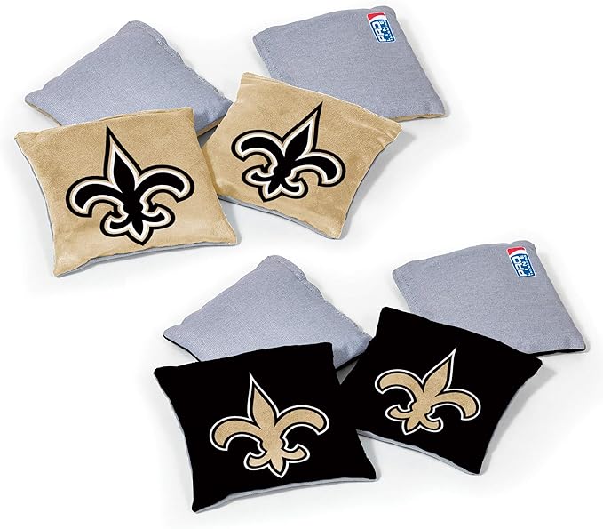 NFL Pro Football Dual Sided Bean Bags by Wild Sports, 8 Count, Premium Toss Bags for Cornhole Set - Great for Tailgates, Outdoors, Backyard