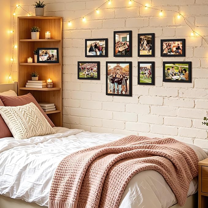 upsimples 10 Pack Picture Frames Collage Wall Decor for Mounting or Tabletop Display, Photo Gallery Frame Set for Family, Multi Sizes Including 8x10, 5x7, 4x6, Black | Multi Picture Frames Collage Wall Decor, Gallery Wall Frame Set, Gift For Christmas,...