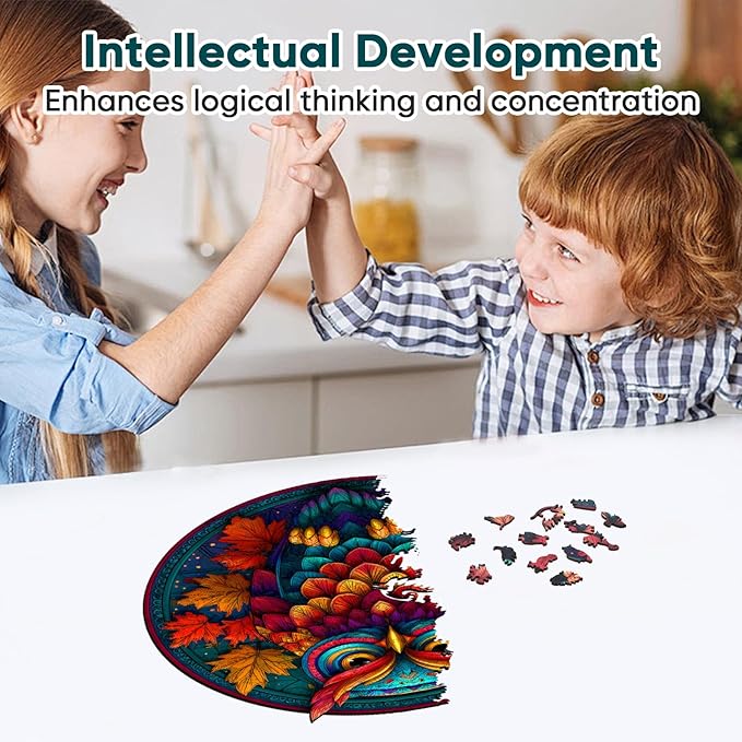 Mocfesk Wooden Puzzles for Adults, Colorful Owl Puzzles 500 Pieces, Unique Shaped Jigsaw Puzzles for Adults and Kids, Birthday Gifts Fun Challenge Family Game 16.5'' x 16.5''