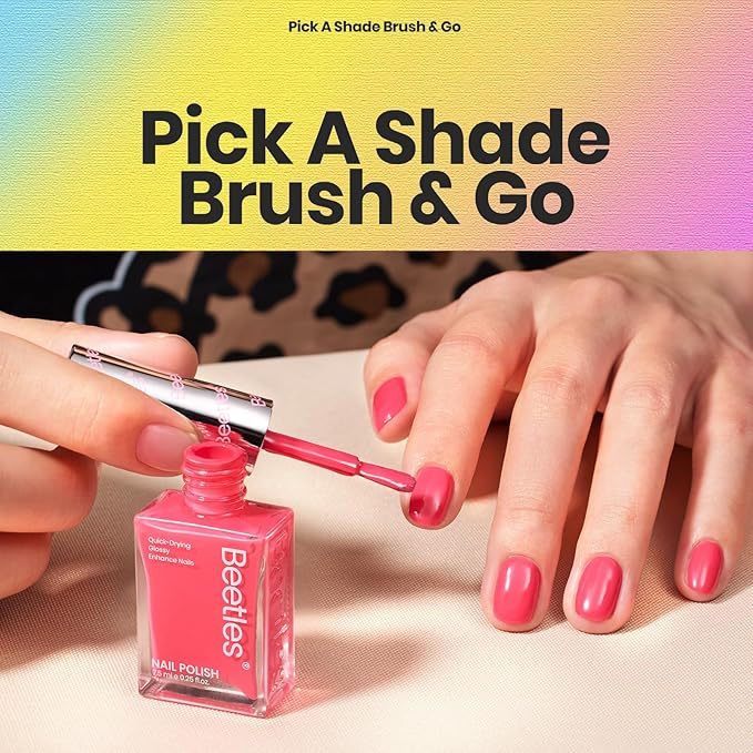 Beetles Neon Nail Polish Set - Quick Dry Nail Polish Kit 12 Colors Hot Pink Green Blue Yellow Red Regular Air Dry Fingernail Polish Pack for Women Spring Gift Beetles Cocktails 12 Colors