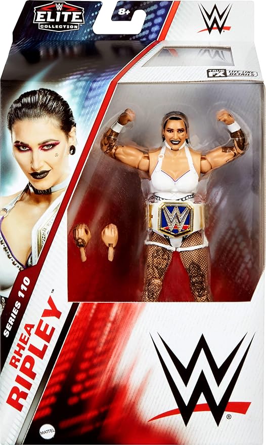 Mattel WWE Elite Action Figure & Accessories, Series #110 Rhea Ripley 6-inch Collectible with 25 Articulation Points & Swappable Hands