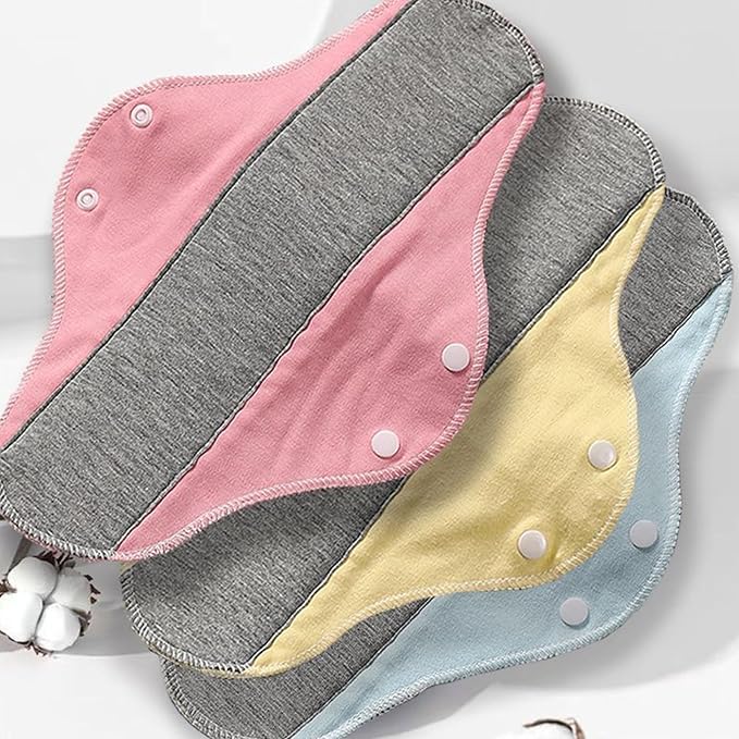 6/12/24 Packs Reusable Incontinence Pads for Women - Reusable Leak-Proof Washable Incontinence Pads ((Yellow+Blue)*12Packs)