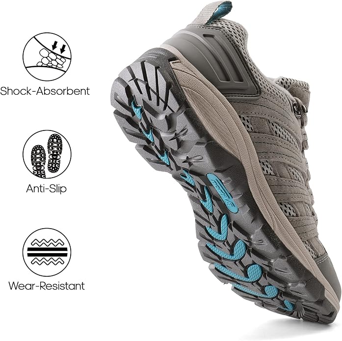 NORTIV 8 Women's Lightweight Hiking Shoes | Breathable Walking Sneakers Slip-Resistant For Outdoor Work Travel Daily Wear Wander
