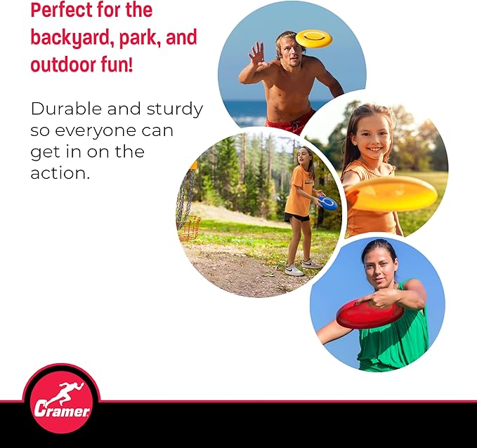 Cosom Flying Discs, Flying Sports Disc for Kids, Outdoor Activities for Kids, Party Games for Children, Easy Catching Disc, Accurate Throwing, 9" Diameter, 109 gram, Set of (6) Colors