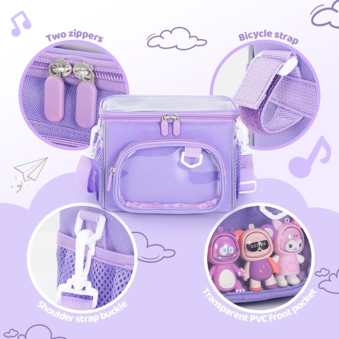 Kids Bike Basket, Front Frame Handlebar Bag for Toddler Scooter Tricycle Bicycle, Cute Small Fabric Bicycle Basket for Boys & Girls,