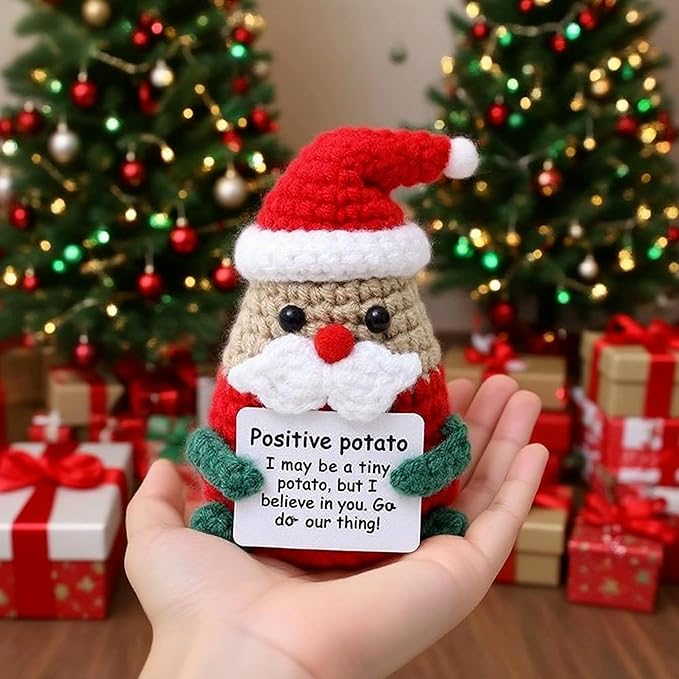 Christmas Positive Crochet, for Christmas Decorations Indoor Emotional Support Crochet,Santa Claus Dolls Gift for Home Decor,or Birthday for Women/Men