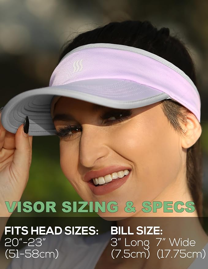 Sport Visor for Women. Sweat‑Wicking Visor for Running, Pickleball, Tennis & Golf. Lightweight & Adjustable Fit
