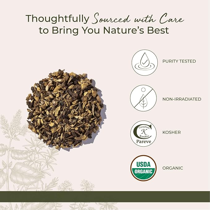 Starwest Botanicals Organic Dried Licorice Root - Herb for Loose Leaf Tea Blends, Candy, & Baked Goods, Cut & Sifted, Certified Kosher, Non-GMO - 4 oz Pouch