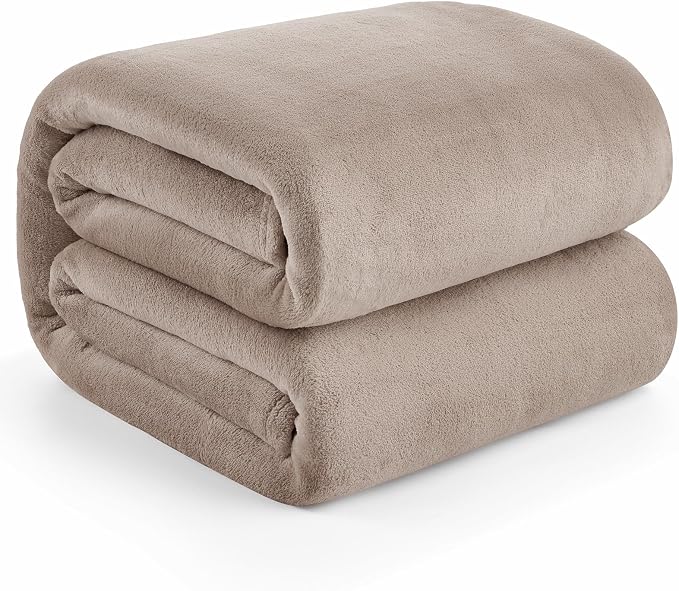 Hansleep King Mocha Brown Fleece Blanket, Soft Flannel Bed Blanket | Fuzzy Cozy Blanket 90x108 Inches, Multi-use for Bed, Sofa, Couch, Travel, Camping, All Season Warm Lightweight Cover