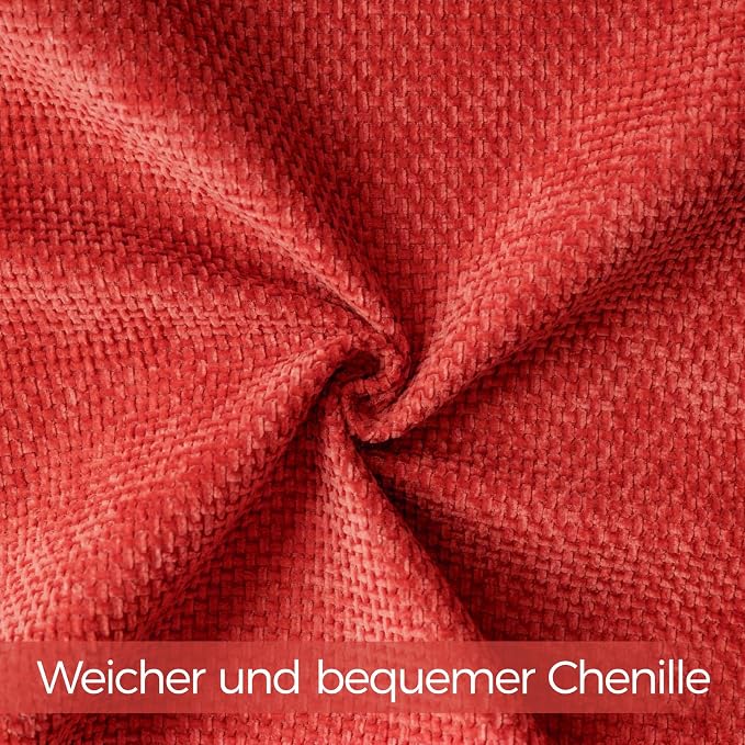 a moment Red Chenille Throw Pillow Covers 18x18 Inch Pack of 2 Modern Decorative Throw Pillow Covers Farmhouse Cross Covers Home Decor for Sofa Bedroom Living Room